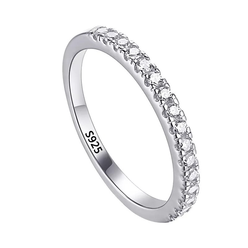 Never Fade Luxury Classic White Gold Color Silver Ring Solitaire 2.0ct Zirconia Diamand