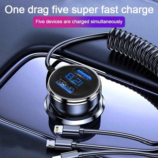 Fast Charging 15W Car Multi-function Wired Car Charger, Suitable for a Variety of Mobile Phone Models