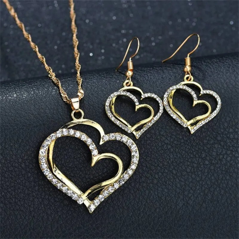 3 Pcs Set Heart Shaped Jewelry