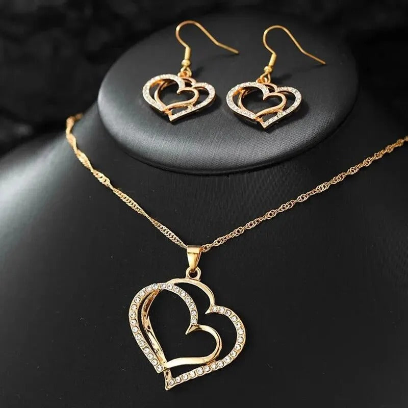 3 Pcs Set Heart Shaped Jewelry