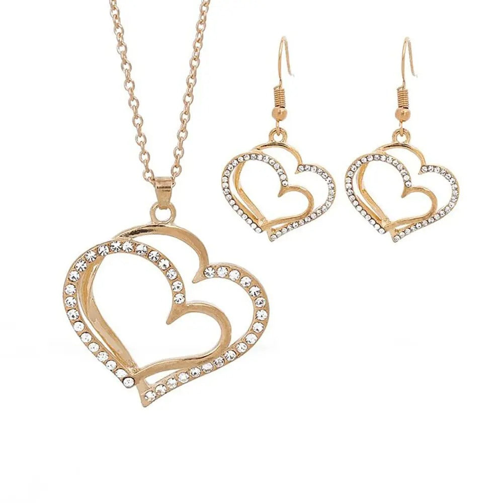 3 Pcs Set Heart Shaped Jewelry